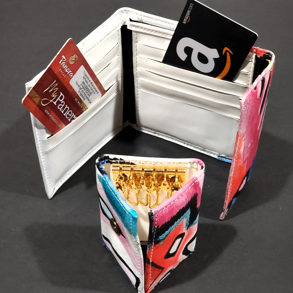 2 Piece Combo Set Tri-fold Wallet & Key Wallet